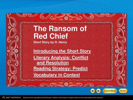 The Ransom of Red Chief Introducing the Short Story