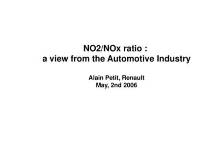 a view from the Automotive Industry