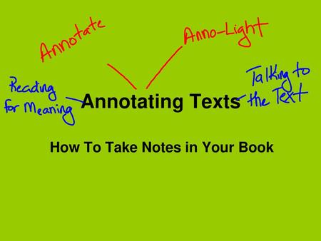 How To Take Notes in Your Book