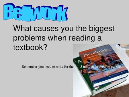 What causes you the biggest problems when reading a textbook?