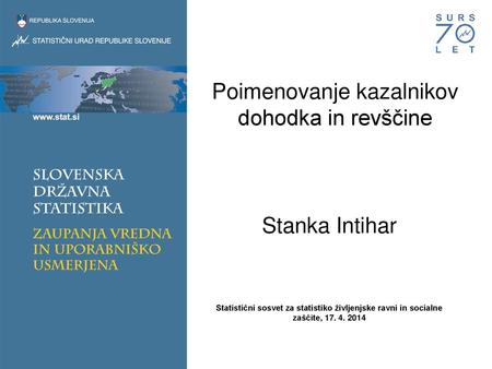 Poimenovanje kazalnikov dohodka in revščine