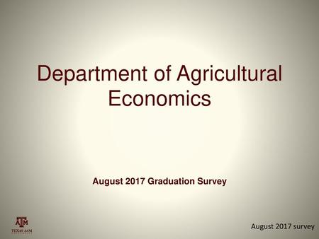 August 2017 Graduation Survey