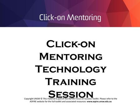 Click-on Mentoring Technology Training Session