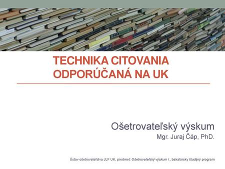 Technika citovania odporúčaná na UK