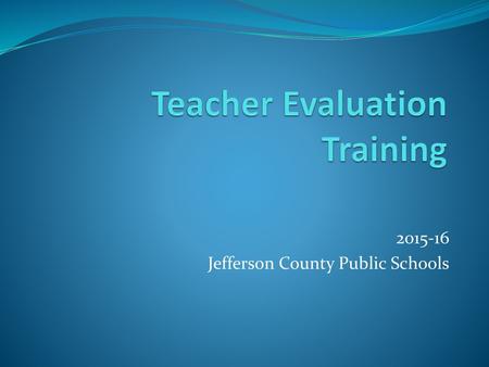 Teacher Evaluation Training