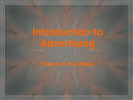 Introduction to Advertising