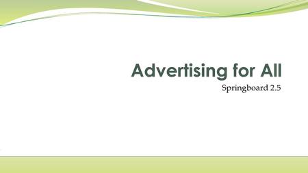 Advertising for All Springboard 2.5.