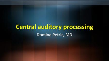 Central auditory processing