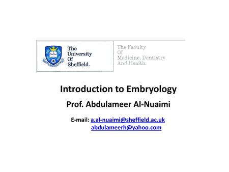 Introduction to Embryology