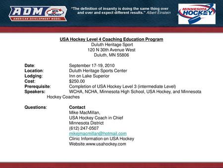 USA Hockey Level 4 Coaching Education Program