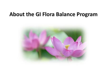 About the GI Flora Balance Program