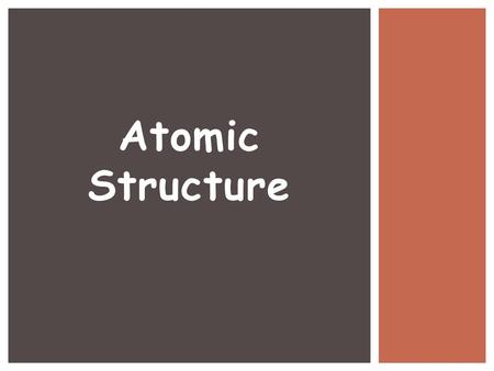 Atomic Structure.