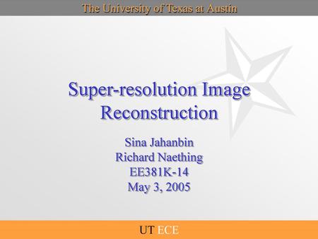 Super-resolution Image Reconstruction