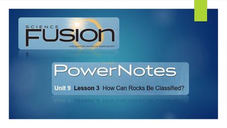 Unit 9 Lesson 3 How Can Rocks Be Classified?