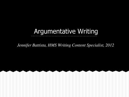 Argumentative Writing