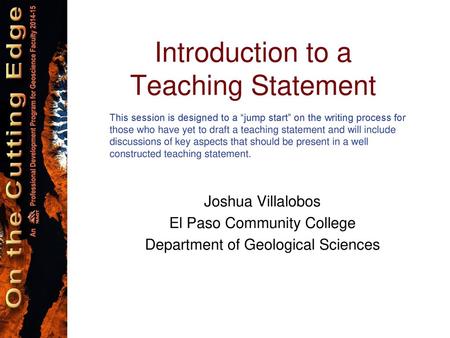 Introduction to a Teaching Statement