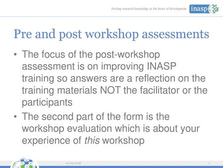 Pre and post workshop assessments