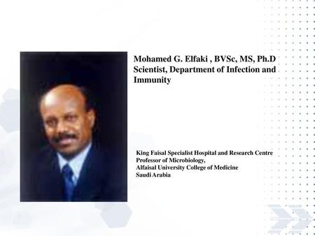 Mohamed G. Elfaki , BVSc, MS, Ph.D