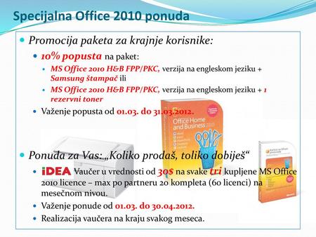 Specijalna Office 2010 ponuda