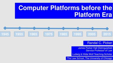 Computer Platforms before the Platform Era