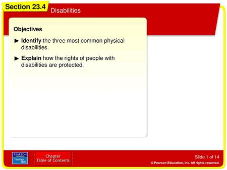 Section 23.4 Disabilities Objectives