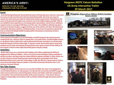 Hargrave JROTC Falcon Battalion US Army Interactive Trailer