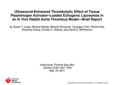 Arterioscler Thromb Vasc Biol