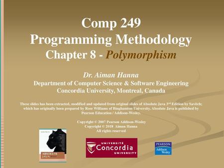 Comp 249 Programming Methodology