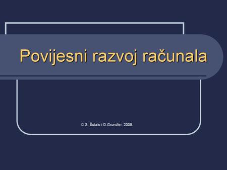 Povijesni razvoj računala