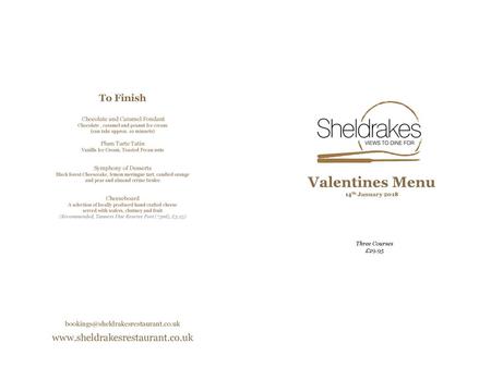 Valentines Menu To Finish