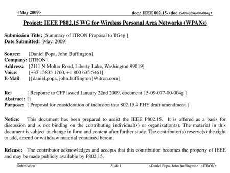 <May,2009> doc.: IEEE <doc .....> <May 2009>