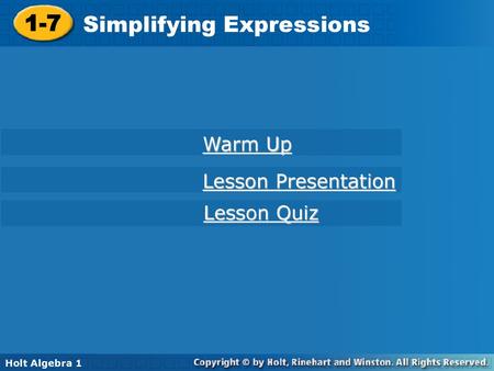 Simplifying Expressions