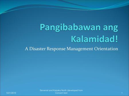 Pangibabawan ang Kalamidad!