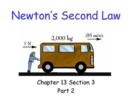 Newton’s Second Law Chapter 13 Section 3 Part 2.