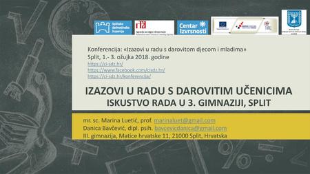 Konferencija: «Izazovi u radu s darovitom djecom i mladima»