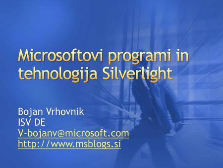 Microsoftovi programi in tehnologija Silverlight