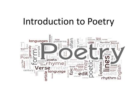 Introduction to Poetry