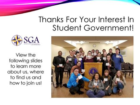 Thanks For Your Interest In Student Government!