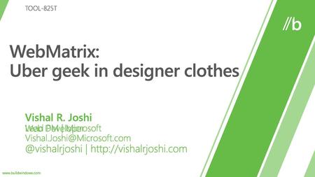 WebMatrix: Uber geek in designer clothes