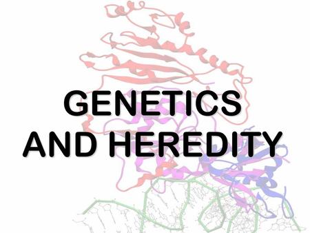 GENETICS AND HEREDITY.