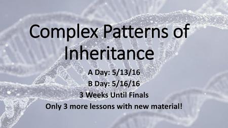 Complex Patterns of Inheritance