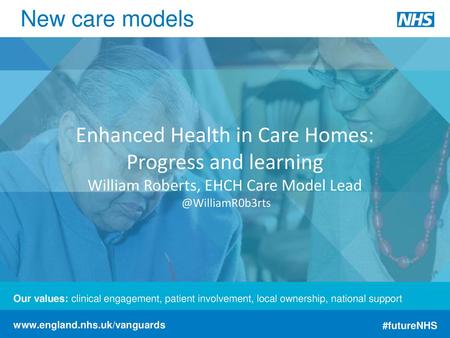 Enhanced Health in Care Homes: Progress and learning William Roberts, EHCH Care Model Lead @WilliamR0b3rts.