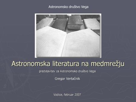 Astronomska literatura na medmrežju