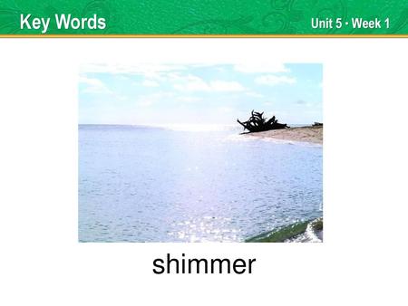 shimmer Key Words Unit 5 ● Week 1 TEACHER TALK