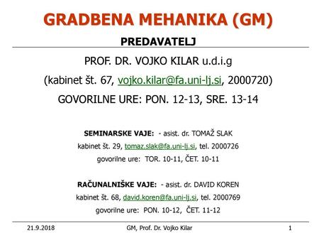 GRADBENA MEHANIKA (GM)