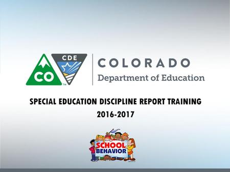 SPECIAL EDUCATION DISCIPLINE REPORT TRAINING