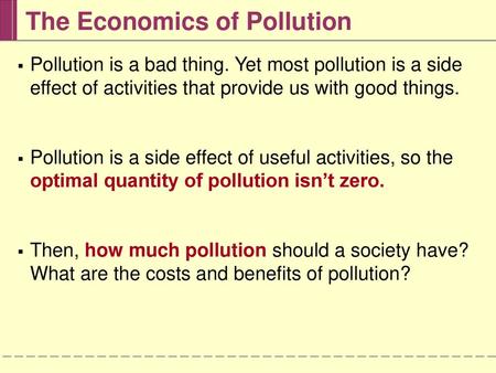 The Economics of Pollution