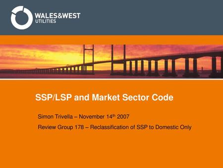 SSP/LSP and Market Sector Code