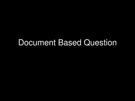 Document Based Question