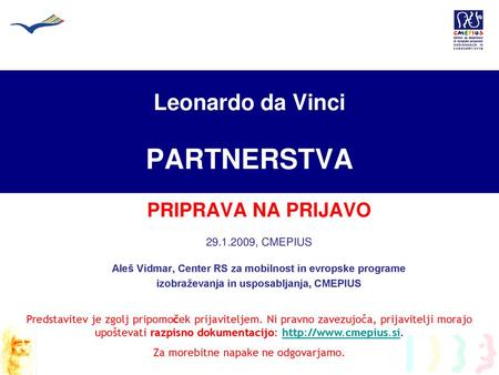 Leonardo da Vinci PARTNERSTVA